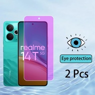 2 Pcs 9D Realme 14T 5G Anti-Blue Tempered Glass Screen Protector For Realme 14T C71 C75 C65 C75X C55