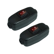 2Pcs Suis Lampu Perkakas Kalis Air Butang ON/Off dengan Kabel Inline dan Penunjuk LED Merah untuk La