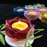 Yuanyifang 8 Hours Butter Lamp Holder Colorful Lotus Candle Holder Ornaments Buddha Worship 4 Hours 