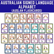 AUSLAN - Australian Signed Language / Sign Language Alphabet Flashcards for kids, Laminated