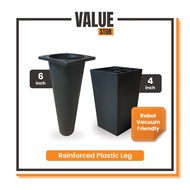 4 inch &amp; 6 inch Reinforced Plastic Leg for Furniture (kaki divan, katil, bed frame, sofa, cabinet)