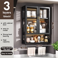 Hanging Cabinet Kitchen Wall Cabinet Cupboard for Kitchen Spice Condiments Dish Cabinet Storage