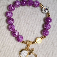 LIGHT VIOLET MARBLE ROSARY BRACELET