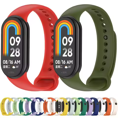 Sport Strap for Xiaomi Mi Band 9/8 Silicone Bracelet Replaceable Wrist Strap for Mi Band 8/9 Men and