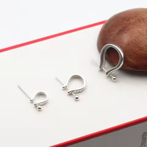 Solid 925 Sterling Silver Pinch Bail Connector Pendant Clasp for Jewelry Necklace DIY Accessories Co
