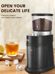Dsp咖啡豆研磨機低溫研磨機31種研磨方式精細研磨120w功率2-12杯適用於濃縮咖啡機、摩卡咖啡、手洗壺、虹吸壺、常壓壺