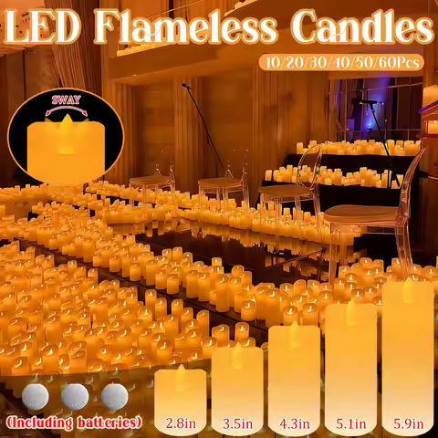10-60Pcs LED Candles Flameless Candles Wedding Candles Party Candles Flickering Candles Decorative C