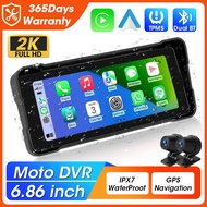 Vtopek For Motorcycle, 6.86 inch Waterproof Touchscreen, Portable Carplay/Android Auto GPS Navigatio