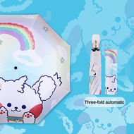 Kiss Bear Three Folding Automatic fibrella original  uv protection windproof  Pocket  Umbrella  Payo