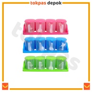 Kitchen Spice Jar Set 4 Pcs Kitchen Set Inaka Hawaii 3024 S4 HW-027