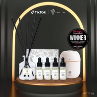 ION Orchard Scent Starter Bundle | Himalayan Tea Reed Diffuser, 4-Pack Signature Essential Oil Set