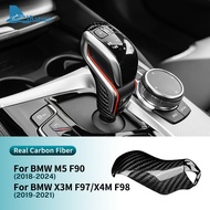 AIRSPEED Hard Carbon Fiber For BMW M5 F90 X3M F97 X4M F98 Car Gear Knob Both Sides Decorative Strip 