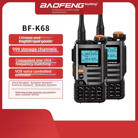 Baofeng UV-K68 Walkie Talkie Air Band Radio TYPE-C K68 Charge UHF VHF DTMF FM NOAA Wireless Frequenc