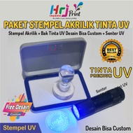 Custom UV Stamp | UV Ink Acrylic Stamp Package + UV Flashlight | Print Acrylic UV Stamps | UV Stamp