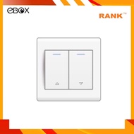 RANK PESARO 2 GANG PRESS SWITCH