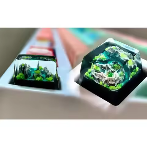 Mountain and Sea Keycaps Artisan Resin Luxurious DIY PC Gamer Mechanical Backlit Keyboard RGB Keycap