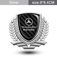 1ชิ้นรถโลหะสติกเกอร์คาร์บอนไฟเบอร์หน้าต่างอัตโนมัติหางตราสัญลักษณ์ Badge Decal อุปกรณ์เสริมภายนอกสำหรับ Mercedes Benz W210 W211 W202 W205 W203 A200 E260 C300 GLK GLC CLK CLA