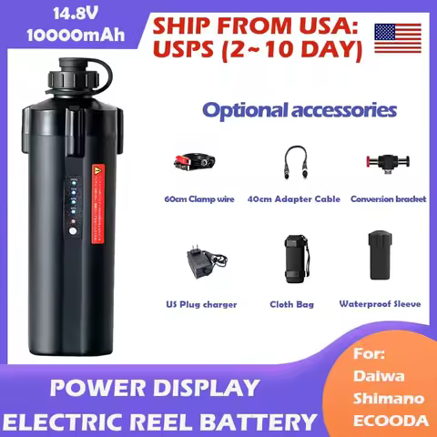 Power Display 10000mAh Sea Fishing Electric Reel Battery For SHIMANO DAIWA ECOODA Droplet Wheel 14.8