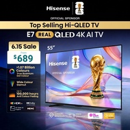 [Top Seller] Hisense REAL Hi-QLED 4K AI TV E7Q 55 inch | Quantum Dot | Eye Shielding | Dolby Atmos