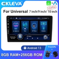 EKLEVA เครื่องเล่นมัลติมีเดียติดรถยนต์พร้อม DSP Android 14 Universal 7 "/9"/10 สเตอริโอวิทยุรถยนต์ N