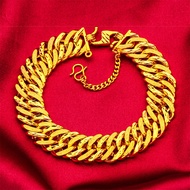 Gelang bos lelaki bersalut emas Vietnam dengan kancing keselamatan, gelang bos lelaki, gelang lelaki