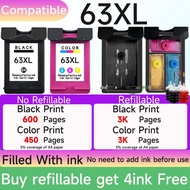 Compatible hp 63 ink cartridge hp63 ink hp63xl refillable ink cartridge Compatible for HP 1110 1112 