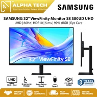 SAMSUNG 32" ViewFinity Monitor S8 S80UD UHD LS32D804UAEXXS - UHD | 60Hz | HDR10 | 5 ms | 99% sRGB | 