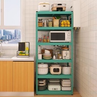 峰陽六層廚房置物架落地多層微波爐烤箱架子北歐風簡約彩色收納a1