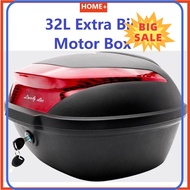 ⭐ [100% ORIGINAL] ⭐ HOME+ 32L Heavy Duty Motor Storage Box Motorcycle Box Extra Large Motor Box Givi Box Motor Bakul Motor Peti Motor Murah