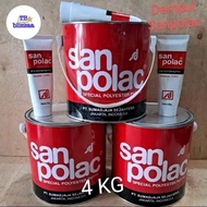 SANPOLAC 4KG SANPOLAC GALON DEMPUL MOBIL BESI KAYU PLASTIK 1 SET SANPOLAC 4 KG - MiniStore5