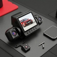 1080P 4-channel car dashcam, front/rear/interior cameras, night vision 1080P 4 Saluran Dashcam untuk