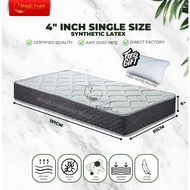 Free Delivery MFM 5/4/6/8" Inch Single Mattress Synthetic Latex Feel/Mattress/Tilam/High Density