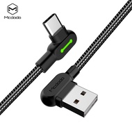 MCDODO LED CA528 Type-C Gaming Cable 90 Degree Angle 1.8M Nylon Braided