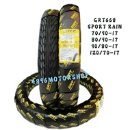 TUBELESS TAYAR TYRE GRT668 GRT 668 BUNGA SPORT RAIN 70/90-17 80/90-17 90/80-17 120/70-17 RAIN TECH