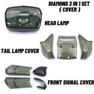HONDA EX5 DREAM DIAMOND HEAD LAMP + FRONT SIGNAL COVER DEPAN + TAIL LAMP COVER 0 HI POWER LAMPU BELA