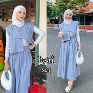 Hyeri Linen Set, Modern Teenage Outfit, One Set, Korean Style Setrok