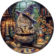 Puzzle 1000 Pieces, Puzzles for Adults, Magic Cat, Classic Round Puzzles, Puzzle Games for the Whole