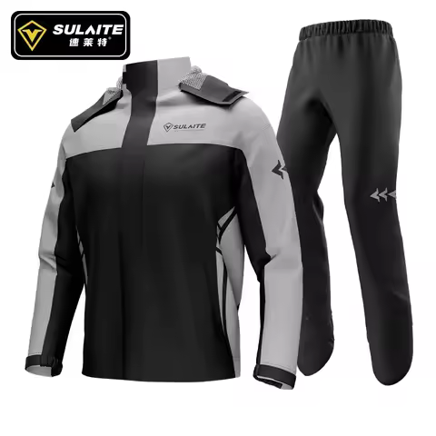 Sulaite Lightweight Motorcycle Raincoat Waterproof Motorcyclist Riding Rain Suit TPU Coated Biker Ra