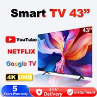 Smart TV 43 Inch Android 12.0 TV 4K Android TV EXPOSE LED Murah 1080P LED Television With VGA/USB Ready Stock