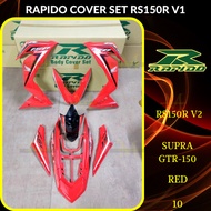 RAPIDO COVER SET RS150R/RS150 V2 V3 SUPRA GTR150 (10) RED (STICKER TANAM/AIRBRUSH) COVERSET