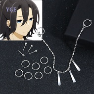 Anime Horimiya Miyamura Izumi Ear Clip Lip Chain Earring Stainless Steel Punk Earrings Cosplay Prop 
