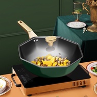 Gaoboos 32/30/26cm Non-Stick Maifan Stone Pot Wok frying pan WITH GLASS COVER suitable For induction