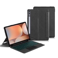 Others - 適用於三星 Samsung Galaxy Tab S7+ / S7 plus 12.4"可拆式藍牙鍵盤保護套 Trackpad 智能觸控板 多角度調教