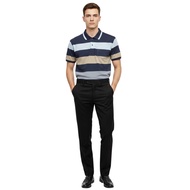 Abner Kaos Polo Pria Motif Salur Garis Stripe Lengan Pendek Biru Navy VPA81181ANVY Baverre by Hassen