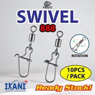 FRESTI SWIVEL 888 Fishing SWIVEL Snap Pin Rolling mancing Kekili Black Nickel Jigging Casting Bottom