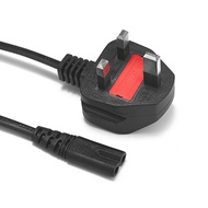 Well Shin UK 3 Prong Mains Plug to IEC 320 C7 2 Pin Fused 5A 250V AC Power Supply Cord Charger Short