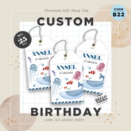 Gift TAG birthday B22 - Sea Animal Time birthday greeting card