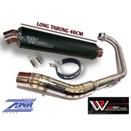 Full system exhaust ORI AWR round cating dof tube 3.5in all CBR 150R, ninja mono, xabre,valife, r15v