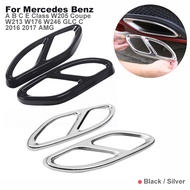 2pcs Car Accessories Exhaust Pipe Tail Cover Trim For Mercedes Benz A B C E Class W205 Coupe W213 W1