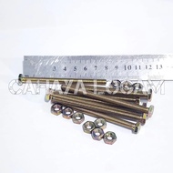 (10PCS) YELLOW BOLT + NUT/BMK M6 X 80 KEY 10 M6 Bolt M6 Screw Bolt and Nut